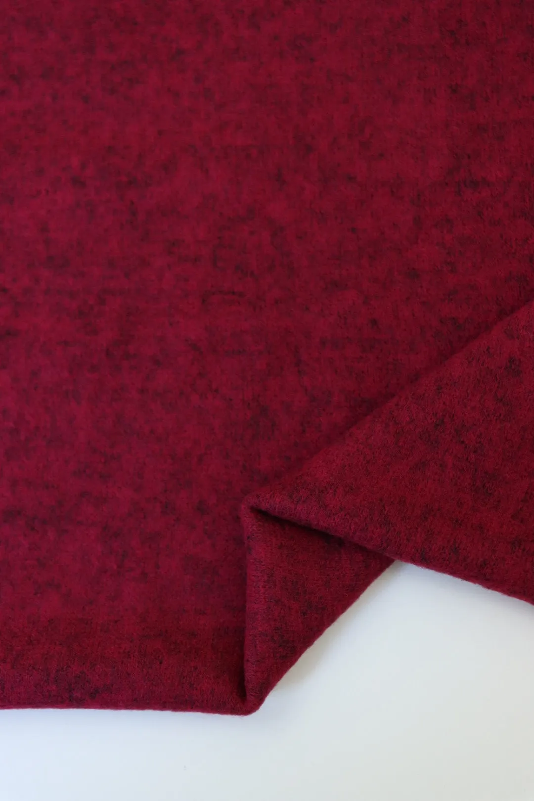 1YD PRECUT; Dark Ruby Sibley Brushed Sweater Knit